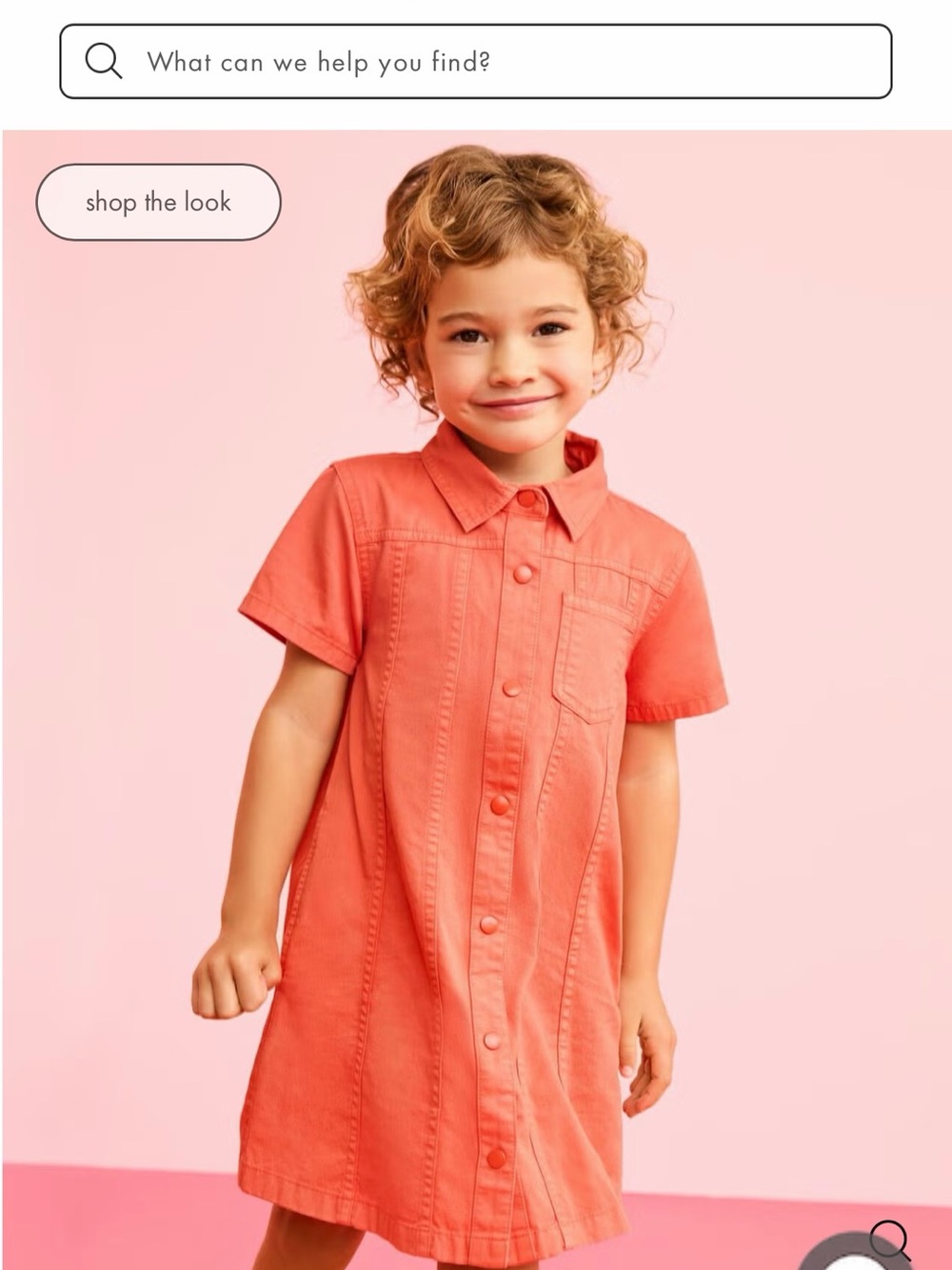 Hanna Andersson Coral Button-Front Shirt Dress
